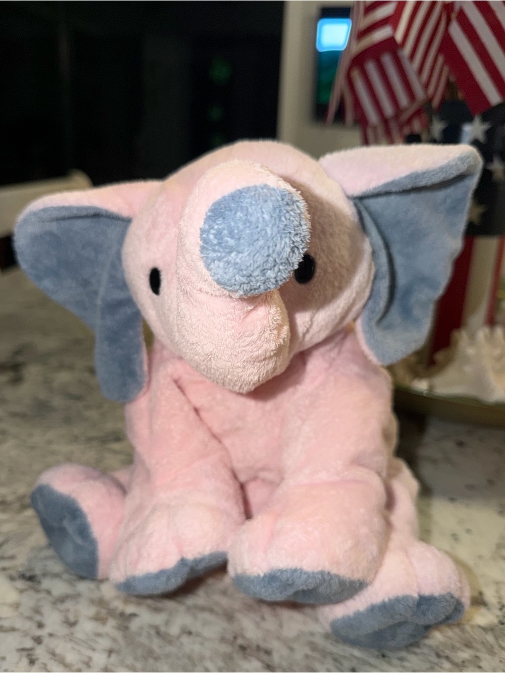 Ty Pluffies Winks the Pink & Gray Elephant Plush 2004